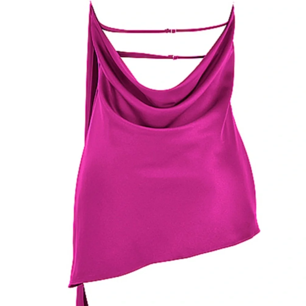 💖 HOUSE OF CB HOT PINK WRAP NECK DRESS 💖 - Picture 12 of 15